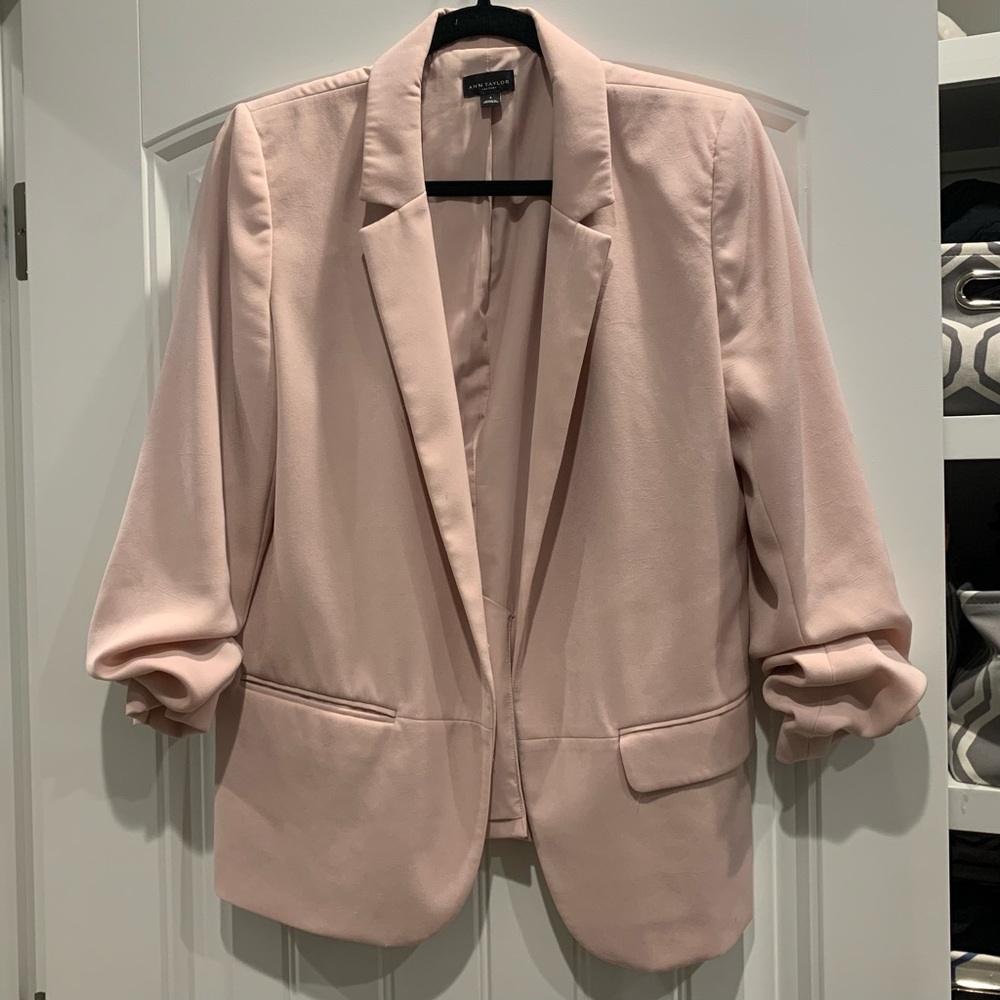 Ann Taylor Factory Blazer 3/4 Scrunched Sleeves